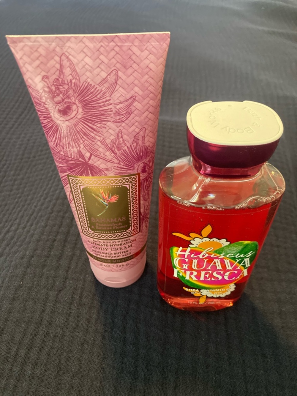 NWT Bath & Body Works Hibiscus Guava Fresca Shower Gel & Bahamas Body Cream
